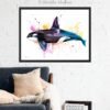 Killer whale watercolor painting print by Slaveika Aladjova