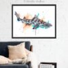 Leopard shark watercolor painting print by Slaveika Aladjova