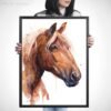 Suffolk Punch Horse watercolor painting print by Slaveika Aladjova