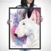 Bull Terrier watercolor painting print by Slaveika Aladjova
