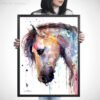 Beautiful Horse watercolor painting print by Slaveika Aladjova