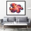 Coconut Octopus, Amphioctopus marginatus watercolor painting print by Slaveika Aladjova