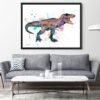 Tyrannosaurus rex, T rex dinosaur watercolor painting print by Slaveika Aladjova