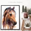 Thoroughbred Horse watercolor painting print by Slaveika Aladjova