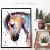 Beautiful Horse watercolor painting print by Slaveika Aladjova