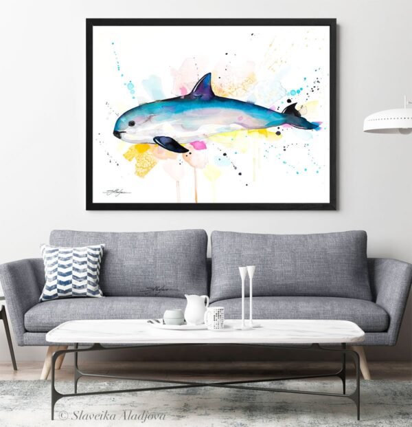 Vaquita watercolor painting print by Slaveika Aladjova