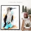 Blue-footed Booby watercolor painting print by Slaveika Aladjova