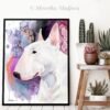 Bull Terrier watercolor painting print by Slaveika Aladjova