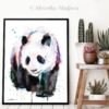 Panda watercolor painting print by Slaveika Aladjova