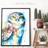 Burrowing owl watercolor painting print by Slaveika Aladjova