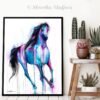 Magical Horse watercolor painting print by Slaveika Aladjova