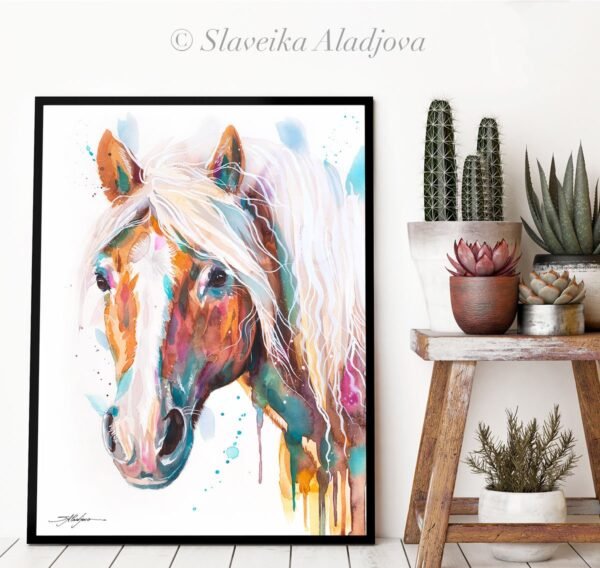 Haflinger horse, Avelignese watercolor painting print by Slaveika Aladjova Haflinger horse, Avelignese watercolor painting print by Slaveika Aladjova