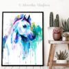 Arabian horse watercolor painting print by Slaveika Aladjova