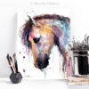 Beautiful Horse watercolor painting print by Slaveika Aladjova