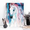 White horse watercolor painting print by Slaveika Aladjova