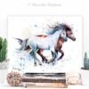 Horses watercolor painting print by Slaveika Aladjova