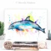 Bottlenose dolphin watercolor painting print by Slaveika Aladjova