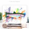 Rainbow trout watercolor painting print by Slaveika Aladjova