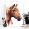 Suffolk Punch Horse watercolor painting print by Slaveika Aladjova
