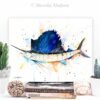 Atlantic sailfish watercolor painting print by Slaveika Aladjova