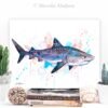 Tiger shark watercolor painting print by Slaveika Aladjova