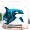 Orca watercolor painting print by Slaveika Aladjova