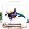 Killer whale watercolor painting print by Slaveika Aladjova