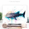 Whale shark watercolor painting print by Slaveika Aladjova