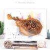 Common torpedo ray, Eyed electric ray watercolor painting print by Slaveika Aladjova