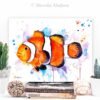 Clownfish, Anemonefish watercolor painting print by Slaveika Aladjova