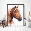 Suffolk Punch Horse watercolor painting print by Slaveika Aladjova