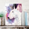 Bull Terrier watercolor painting print by Slaveika Aladjova