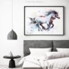 Horses watercolor painting print by Slaveika Aladjova