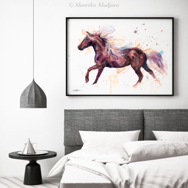 Rocky Mountain Horse watercolor painting print by Slaveika Aladjova