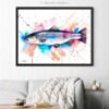 Atlantic salmon watercolor painting print by Slaveika Aladjova