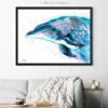 Dolphin watercolor painting print by Slaveika Aladjova