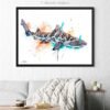 Leopard shark watercolor painting print by Slaveika Aladjova