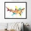 Lemon shark watercolor painting print by Slaveika Aladjova