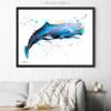 Sperm whale watercolor painting print by Slaveika Aladjova
