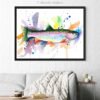 Rainbow trout watercolor painting print by Slaveika Aladjova