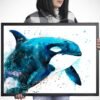 Orca watercolor painting print by Slaveika Aladjova
