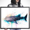 Whale shark watercolor painting print by Slaveika Aladjova