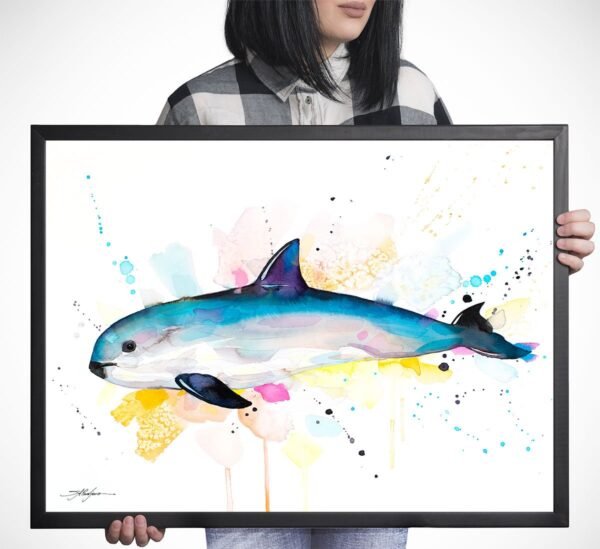 Vaquita watercolor painting print by Slaveika Aladjova
