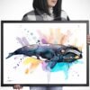Southern right whale watercolor painting print by Slaveika Aladjova