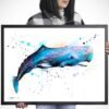 Sperm whale watercolor painting print by Slaveika Aladjova