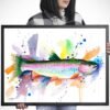 Rainbow trout watercolor painting print by Slaveika Aladjova