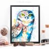 Burrowing owl watercolor painting print by Slaveika Aladjova