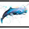 Sperm whale watercolor painting print by Slaveika Aladjova