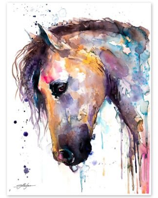 Beautiful Horse watercolor painting print by Slaveika Aladjova