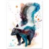 Skunk watercolor painting print by Slaveika Aladjova